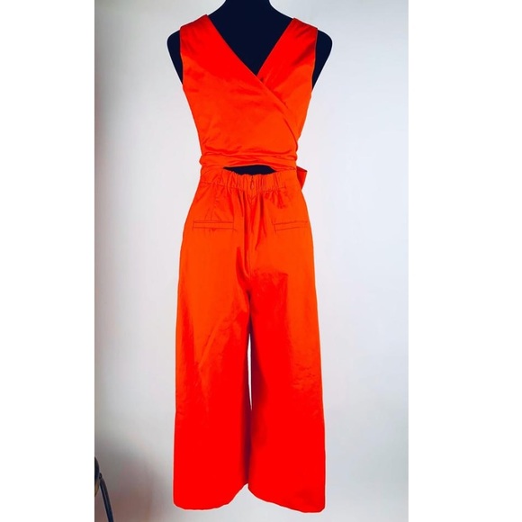 J.Crew Wrap Tie Jumpsuit Stretch Wide Leg Romper 4 - Picture 5 of 8